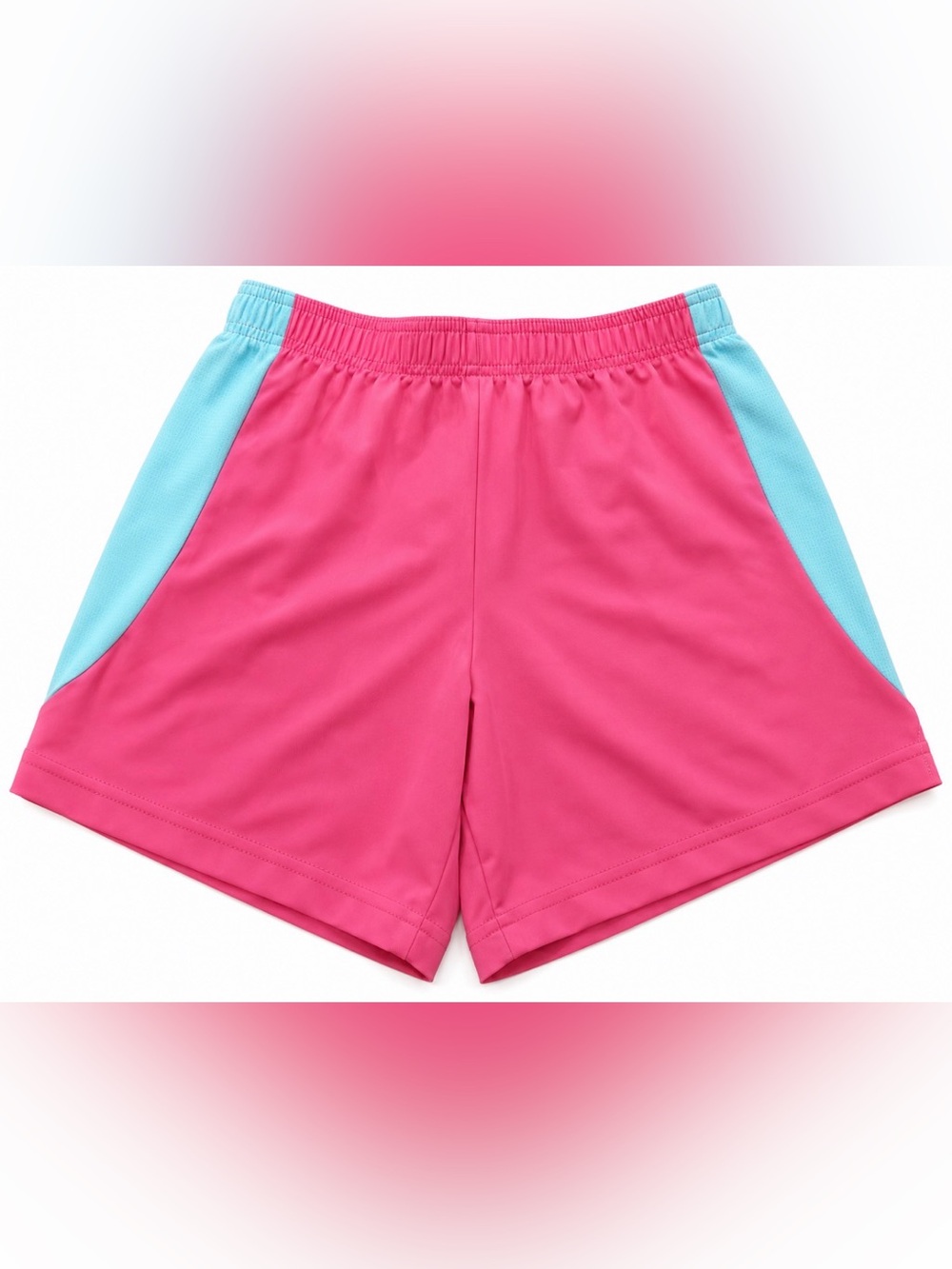 Danskin Now Pink Active Shorts with Light Blue Side Panels girls 10/12